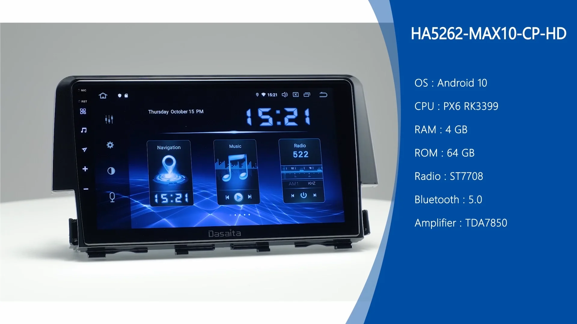 

Dasaita MAX 8-core for Honda Civic 2015 2016 2017 radio for car 8-core 1280*720 GPS IPS Screen touch android auto 1din stereo