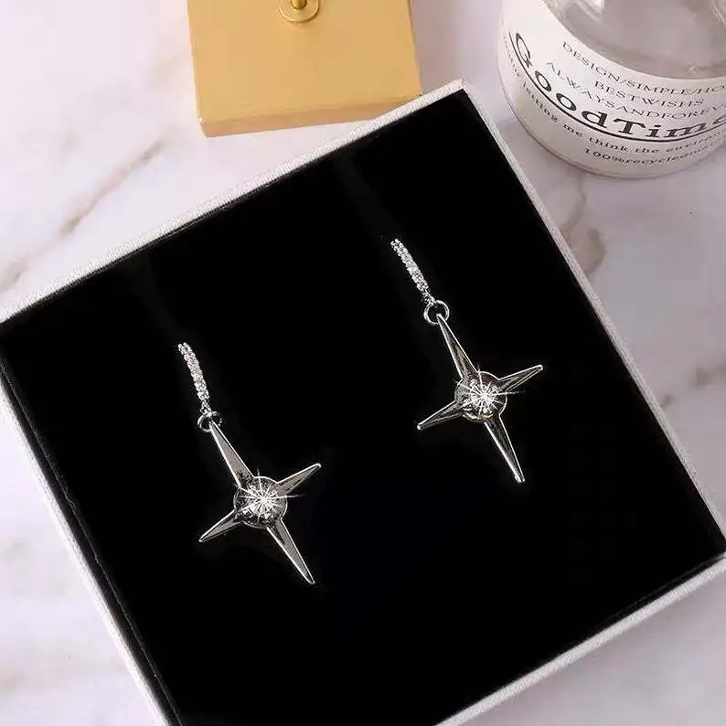 

Креативные модные серебряные серьги в виде Соединенных элементов для женщин, ювелирные изделия для свадебной вечеринки, подарки на день Св...