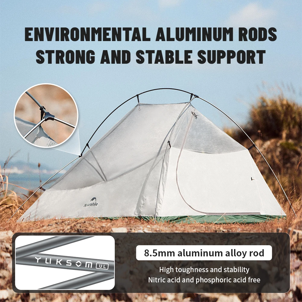 Палатка Naturehike CloudUp на 1/2 человек 210T Ультралегкая двухслойная водонепроницаемая