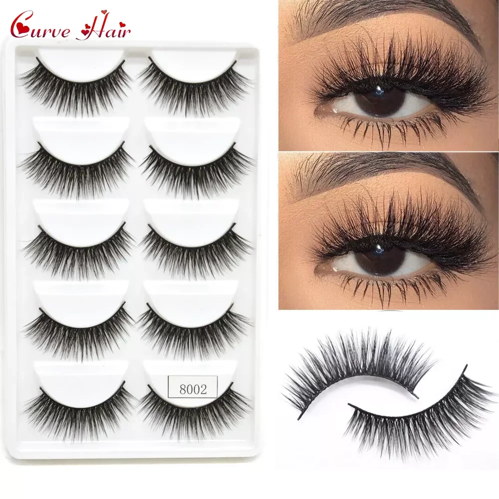 

NEW2023 False Eyelashes Natural Wispy Fluffy Makeup Eyelash Extensions Hand Made 3D Mink Eye Lash Thick Cross Volume Women Eyela