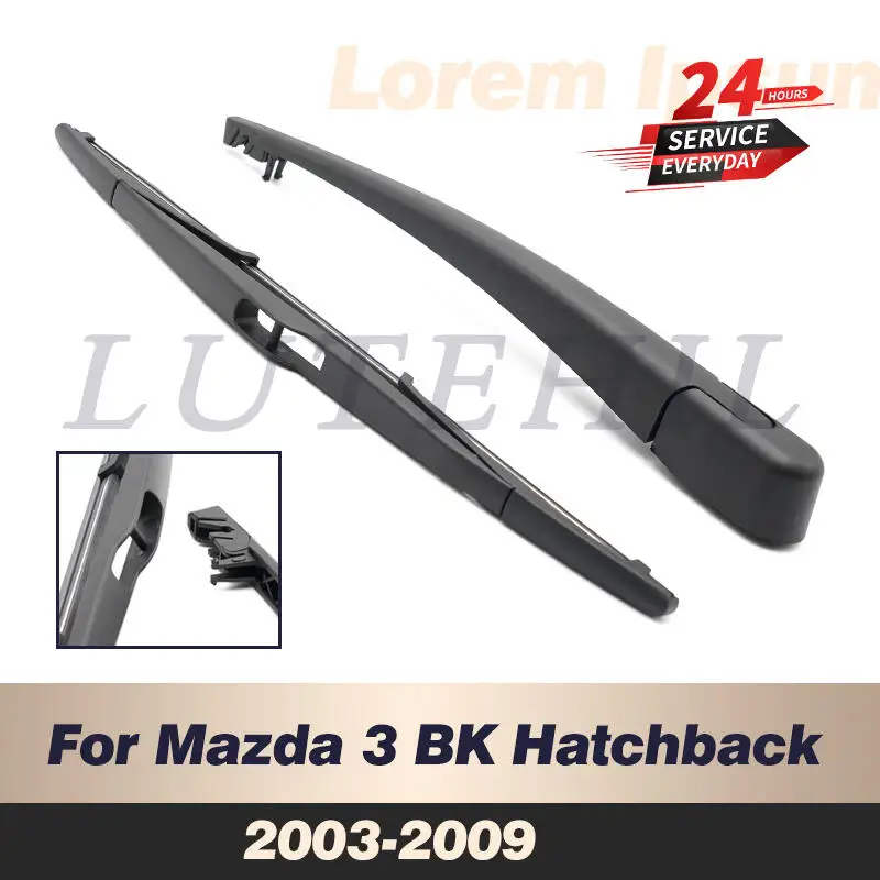 

Стеклоочиститель 14 дюймов, комплект щеток и рычагов заднего стеклоочистителя для Mazda 3 BK Hatchback 2003-2009 2004 2005 2006, лобовое стекло, заднее окно