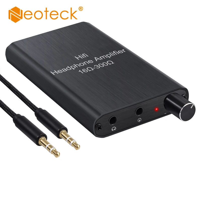 

Neoteck Portable 16-300Ohm HiFi Earphone Headphone Amplifier Two-stage gain switch Portable Aux In Port for Phone Android Music