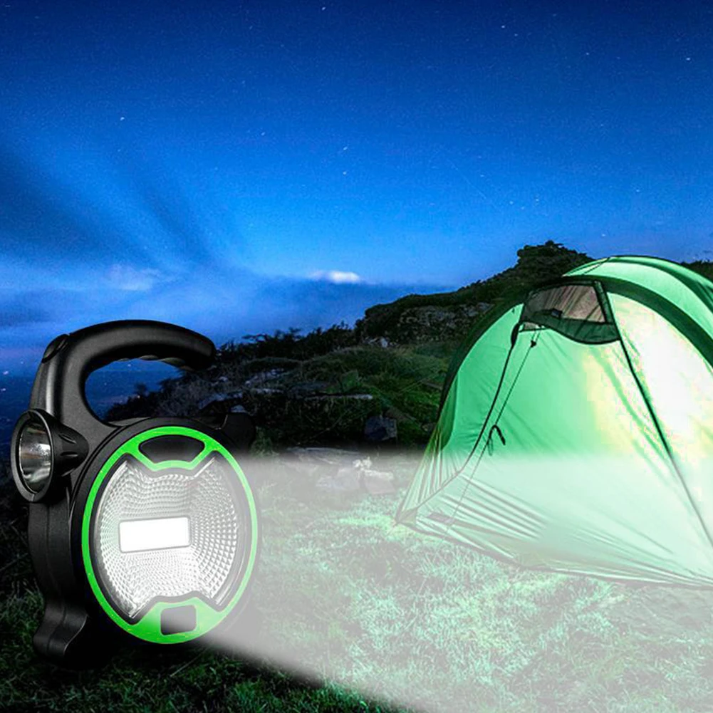 

Battery Powered Handheld Portable COB LED Lantern Flashlight Outdoor Tent Camping Flash Lights Hiking Equipment Green 2022 New