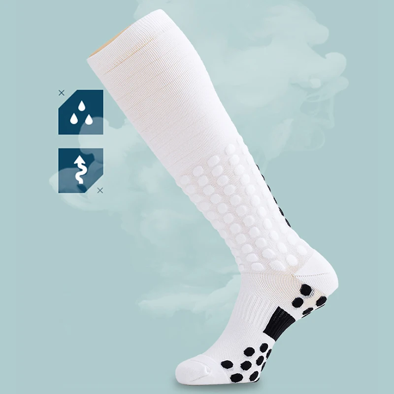 New Men Women Anti-slip Long Tube Compression Socks Outdoor Sport Grip Football Soccer Cycling Basketball Running Socks