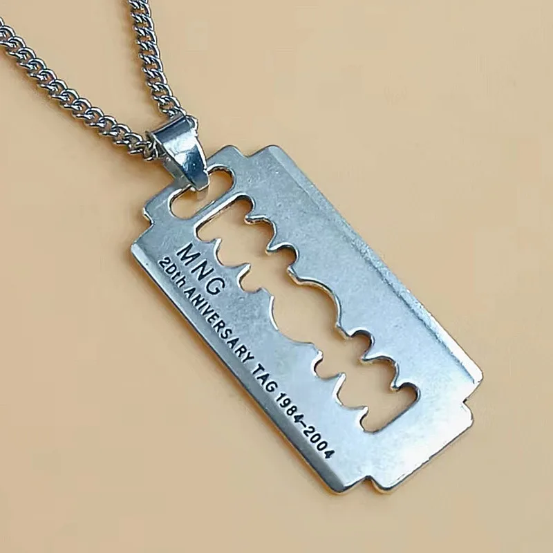 

Razor Blade Pendant Necklace for Women Men Vintage Designer Goth Gothic Steampunk Accessories Rockabilly Rock Jewelry Aesthetic