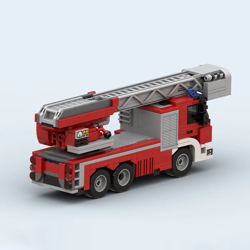 Популярная городская серия MOC Bricks Пожарная лестница Грузовик 531 шт. Строительный