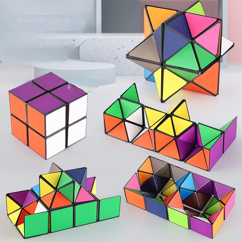 Infinitely Changeable Cube Stress Toy Starry Sky Color Magnetic Geometric Vertical Building Blocks Space kids Educational Toys