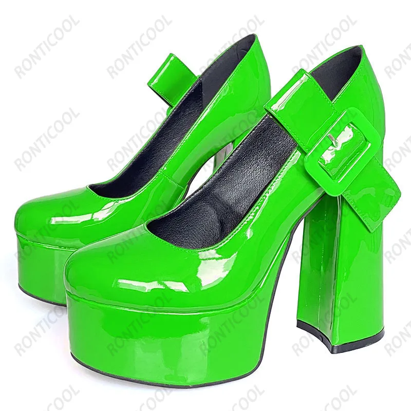 Ronticool/Новое поступление женские туфли-лодочки на платформе массивном каблуке с