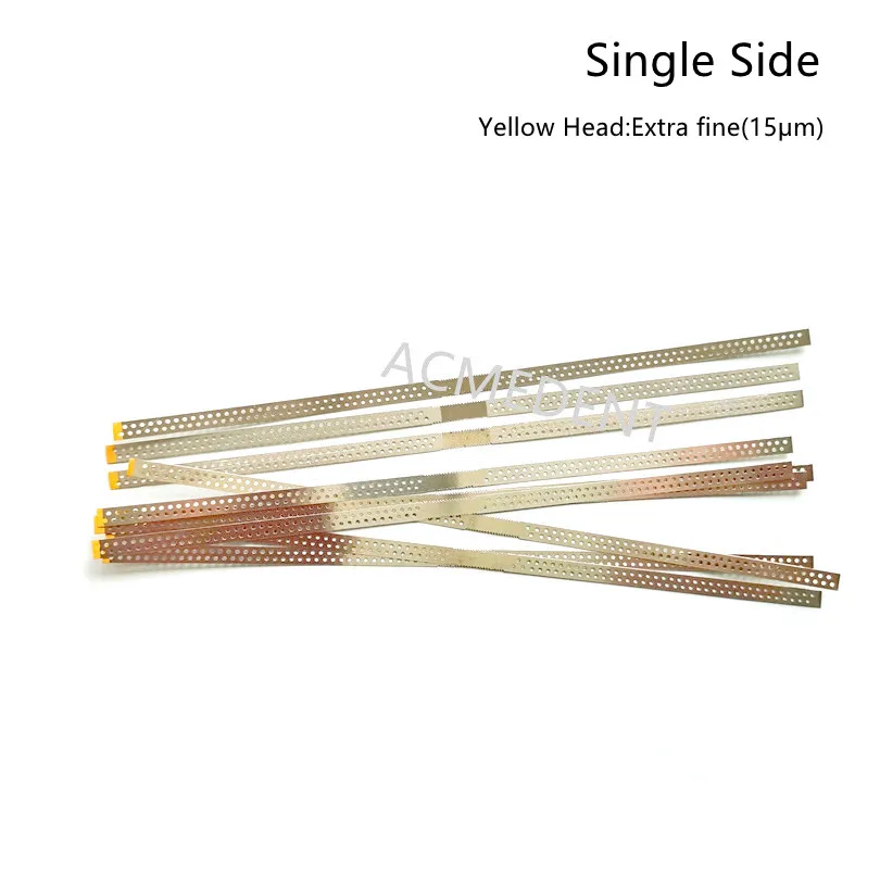 

5~100pieces Dental Polishing Strips Stainless Strip Finishing Yellow 1-Side Heat Loss Hole