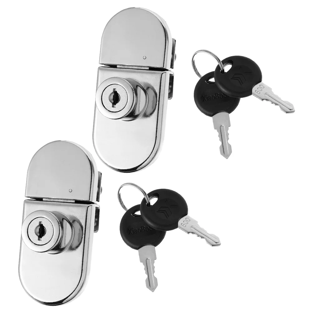 

2 Sets Swing Push Lock Cabinet Sliding Glass Door Key Display Cases Jewelry Safety Locks Showcase