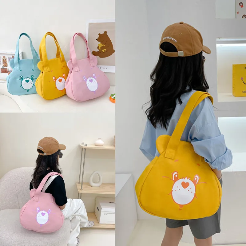 

Kawaii Rainbow Bear Carebears Cute Kitten Large-Capacity Shoulder Bag 2022 New Cartoon Cute Child Shoulder Bag Holiday Gift