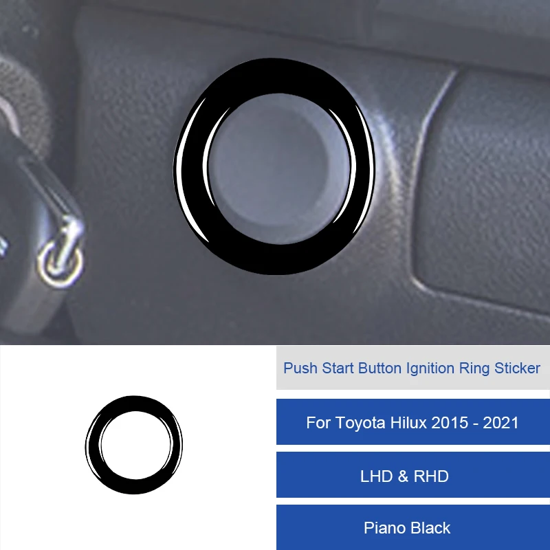 

Для Toyota Hilux 2015-2021 углеродное волокно Кнопка старта наклейка на кольцо зажигания отделка крышка