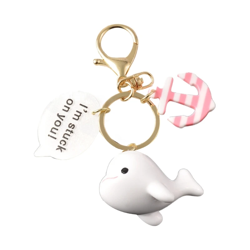 

Whale Keychain for Couples, Cartoon Animal Charm Keyring Pendant Decoraions for Car Keys Bag and Backpacks
