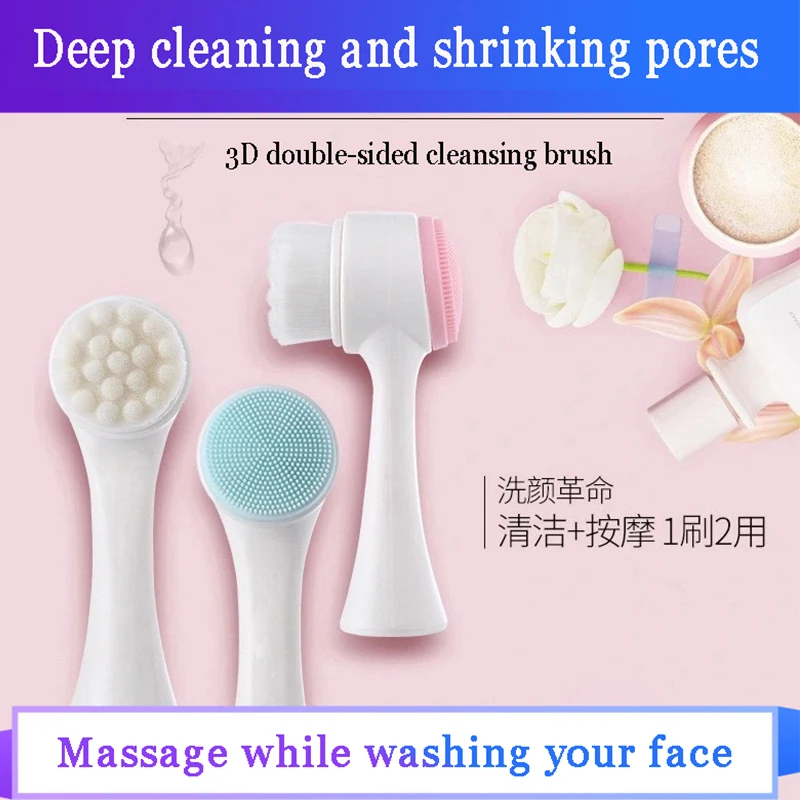 

Silicone Cleansing Brush to Clean Pores Exfoliate Blackhead Facial Massage Beauty Brush Pore Cleaner