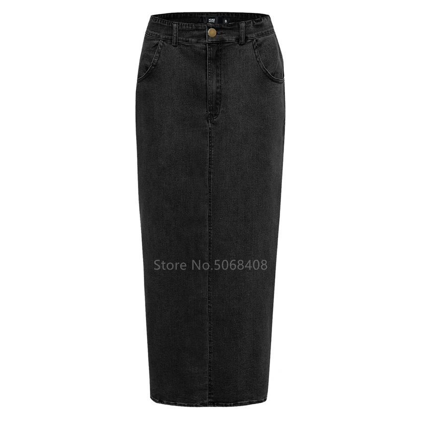 Muslim Women's Denim Dubai Long Pencil Skirt Dress Hijab Turkish Islamic Clothing High Waist Arab Tight Skirt