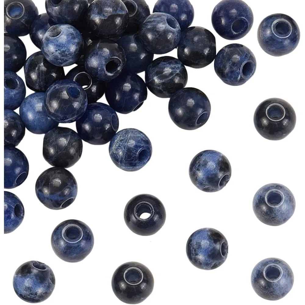 50 шт. 6 мм бусины из натурального черного оникса 2 круглые с большим отверстием