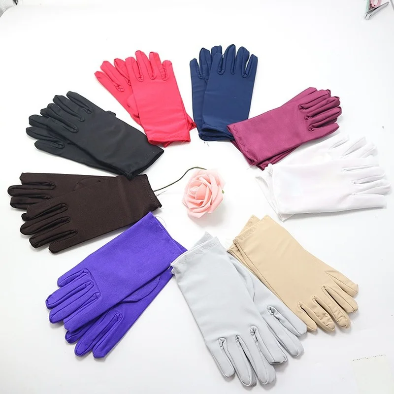 

20 Pairs Stretch Men Women Short Gloves Wrist Length Gown Opera Glove for Party Daily Wear Christmas