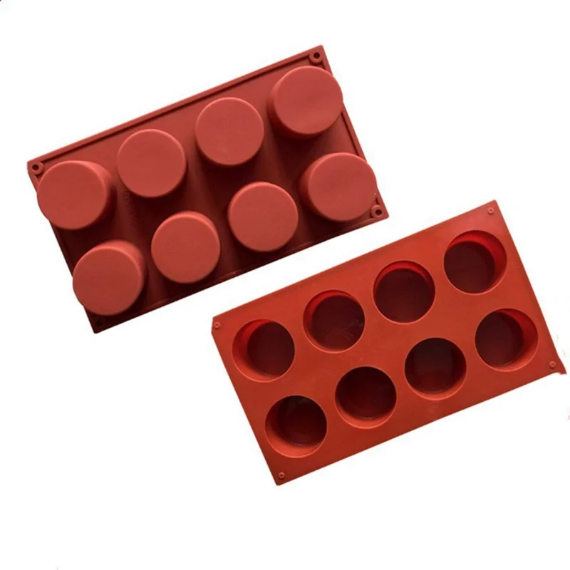 

New 6 Cavity Cylinder Silicone Cake Mold For Cookies Making 3D Handmade Kitchen Reuse Baking Tools Decorating Mousse Mould