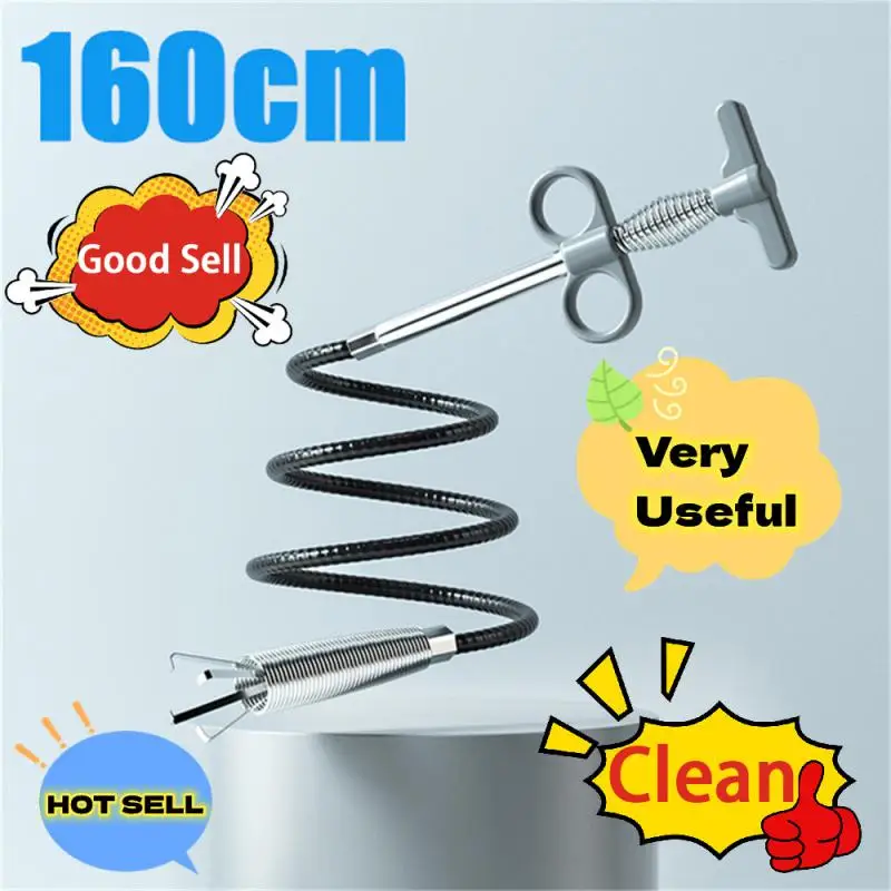 

Канализационная Труба для ванной и туалета, канализационная дренажная труба, Артефакт с захватным крючком, стальная проволока для очистки кухни, пружинный инструмент, кухонные аксессуары