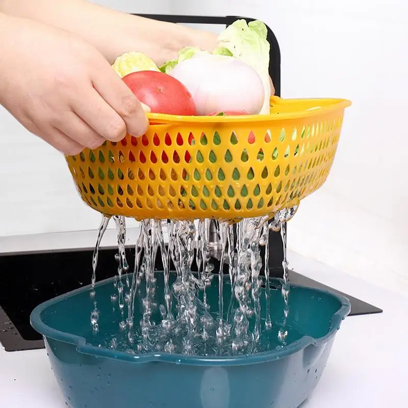 

Fruits And Vegetables Drain Basket 6 Pieces Stackable Colander Bowl Set For Washing Drying Vegetable Fruits Kitchen Supplies