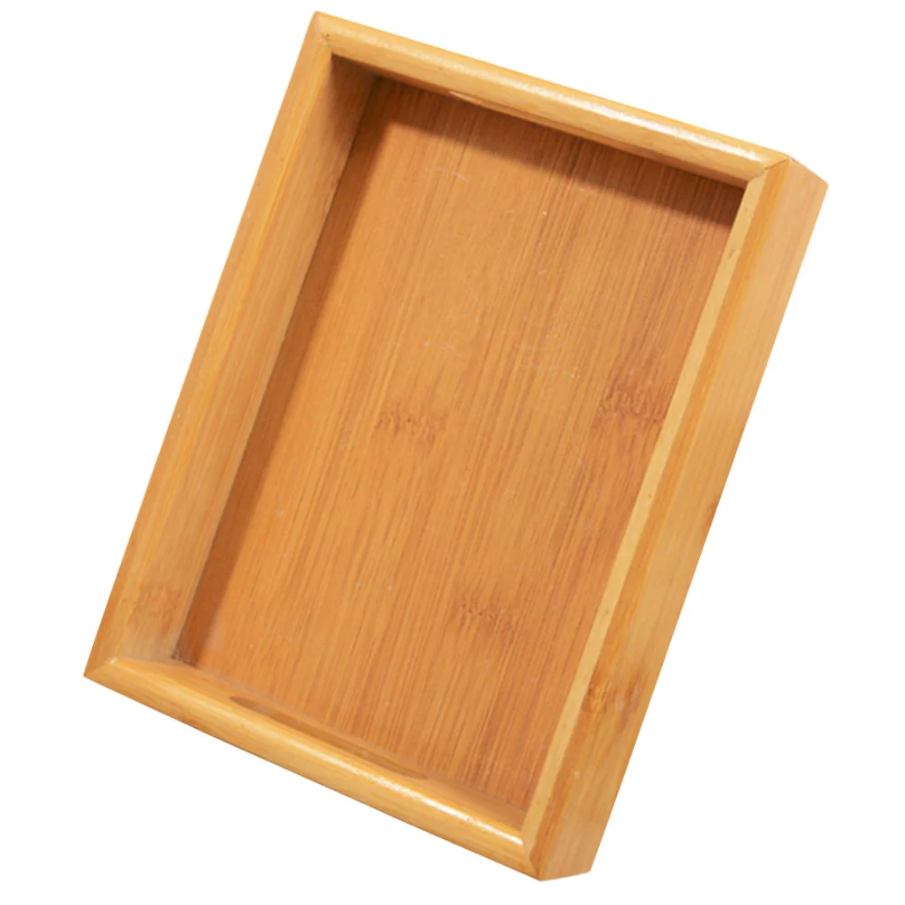 

Pie Plate Bamboo For Desktop Serving Platter Dessert Dish Rectangular Tray Fruit