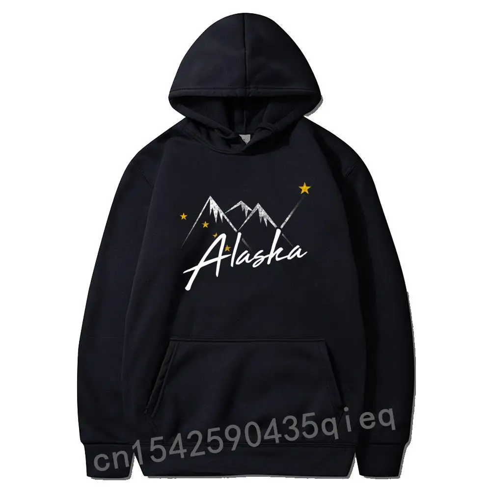 

2022 Fashion Sweatshirts Long Sleeve Hoodies Sportswears Alaska Flag Mountains Hoodies State Souvenir Gift Sudadera