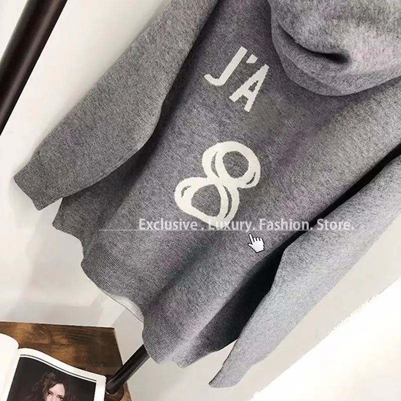 

Luxury designer fall 2022 women Clothing fashion sweater autumn high end number 8 letter branded logoed cashmere hooded sweaters