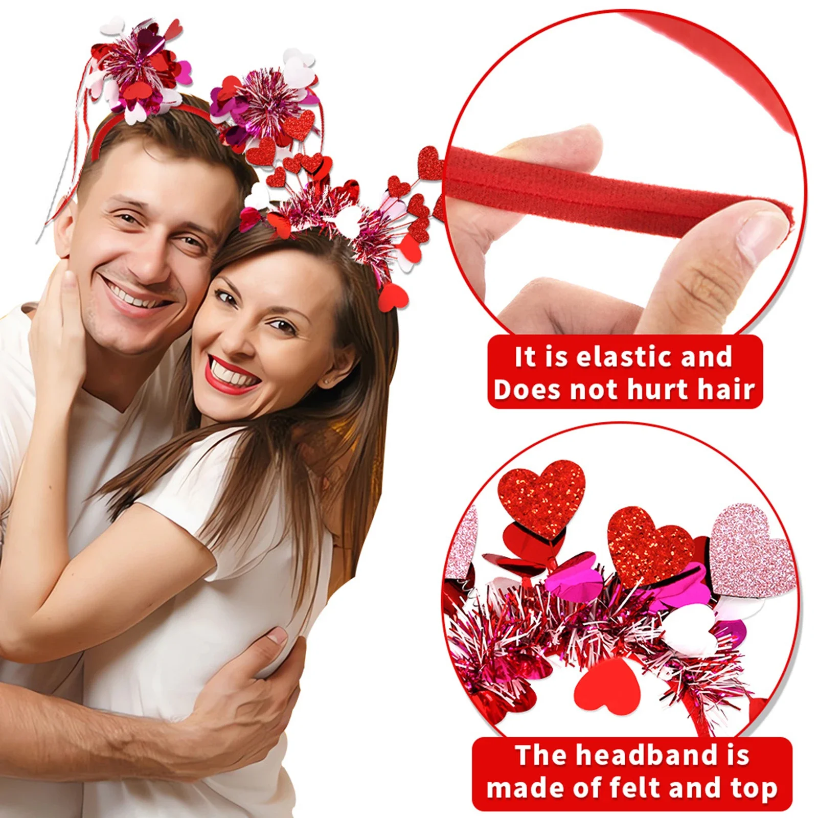 Повязки на голову ко Дню святого Валентина обручи для волос вечерние аксессуары
