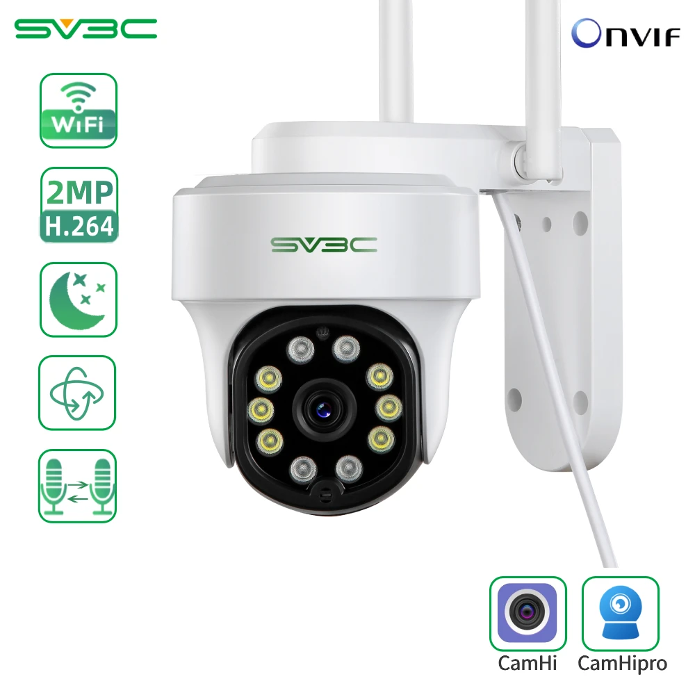 

Беспроводная PTZ-камера 1080P, камера видеонаблюдения SV3C 5 Мп с Wi-Fi, IP-камера видеонаблюдения для домашней безопасности, цветное ночное видение, ...