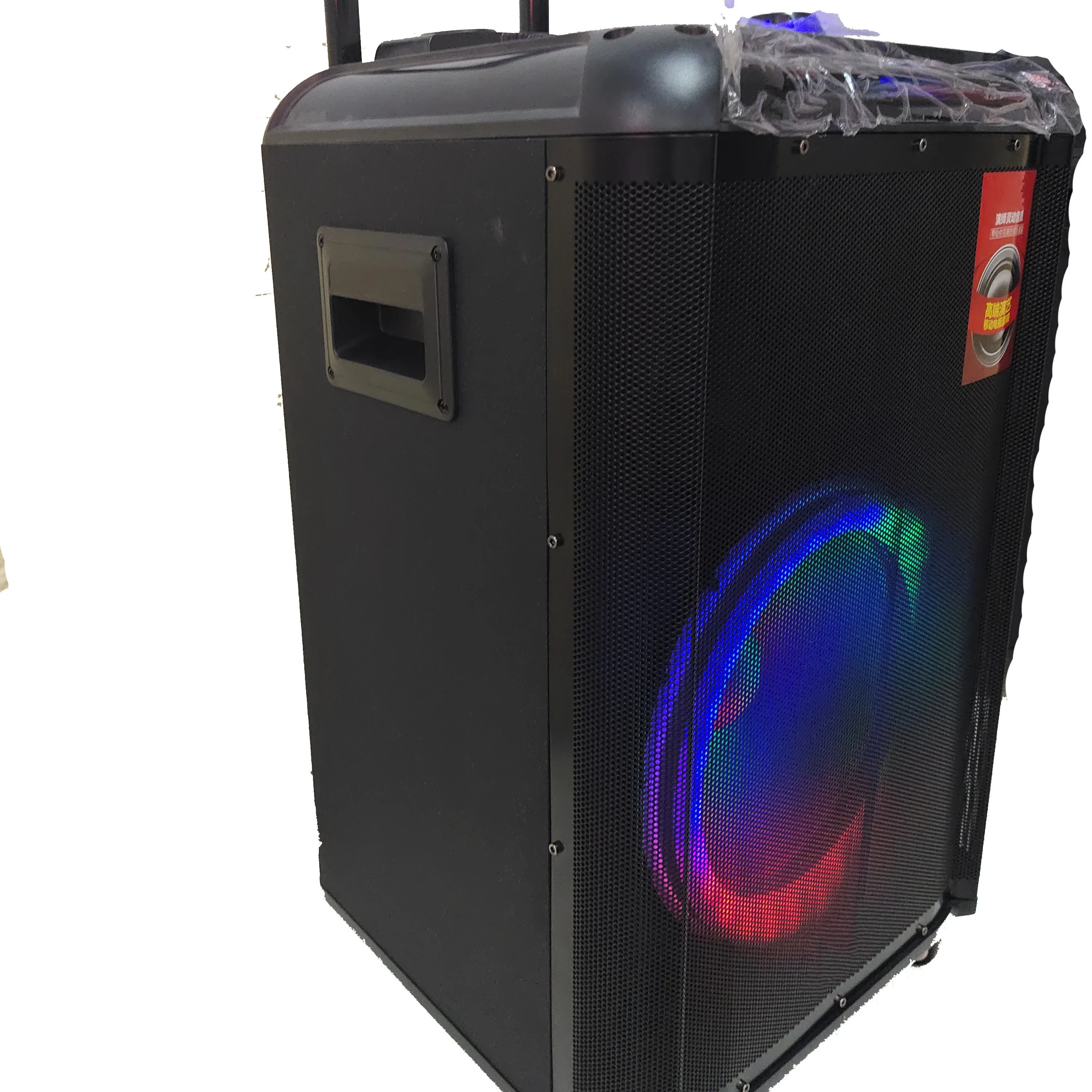 

10-дюймовая портативная синяя Колонка на колесиках для улицы, мощная тележка для караоке, студийный сабвуфер