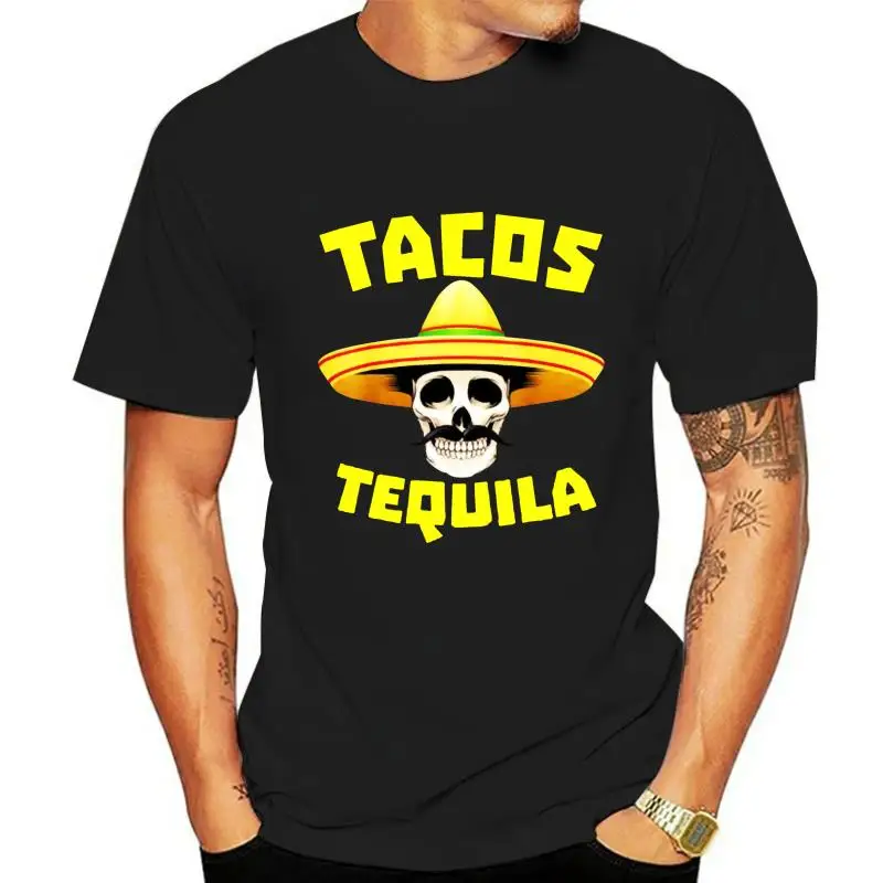 Футболка Tacos teквила мексиканская еда питьевая футболка черный темно-синий для