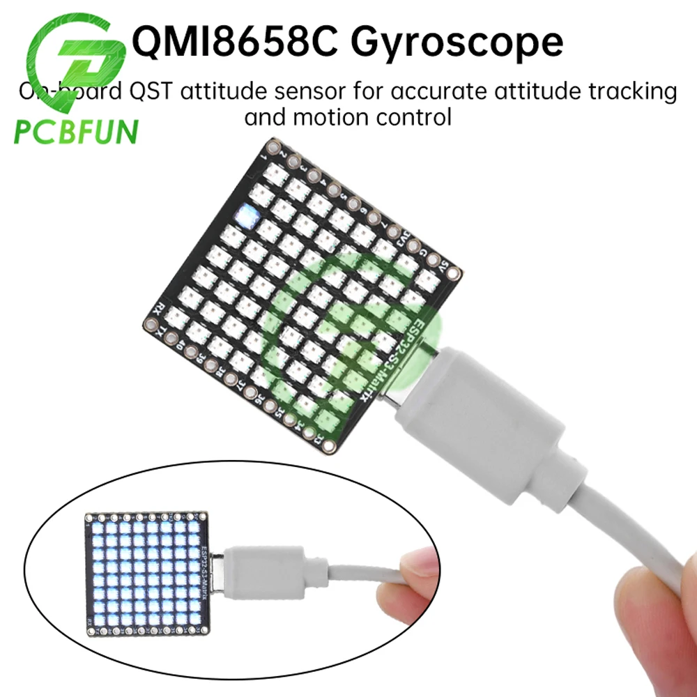 ESP32-S3 с 8x8 RGB светодиодный Matrix WIFI BT BLE 5 Mini макетная плата на основе