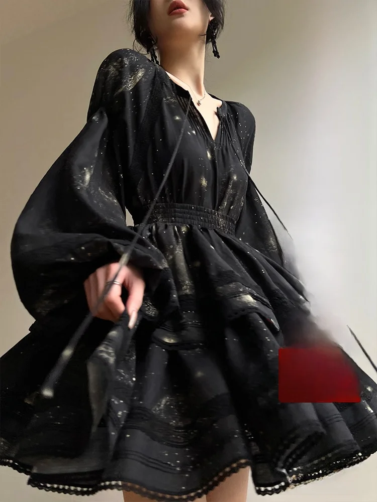 Аконкони | Moon Shadow Camellia French sle Высокоточное элегантное платье-рубашка Наряд