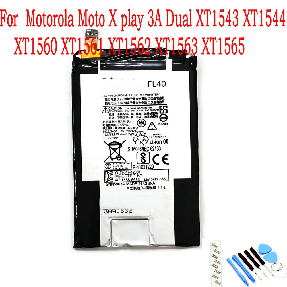 

Original 3630mAh FL40 Battery For Motorola Moto X play 3A Dual XT1543 XT1544 XT1560 XT1561 XT1562 XT1563 XT1565