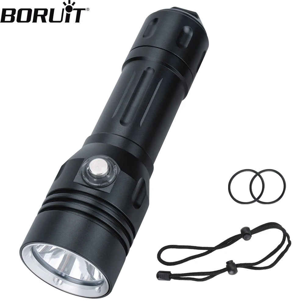 

BORUiT D1C Scuba Diving Flashlight SST40 LED Super Bright 1500LM IPX8 Waterproof Underwater 50M Torch 21700 4 Modes Lantern
