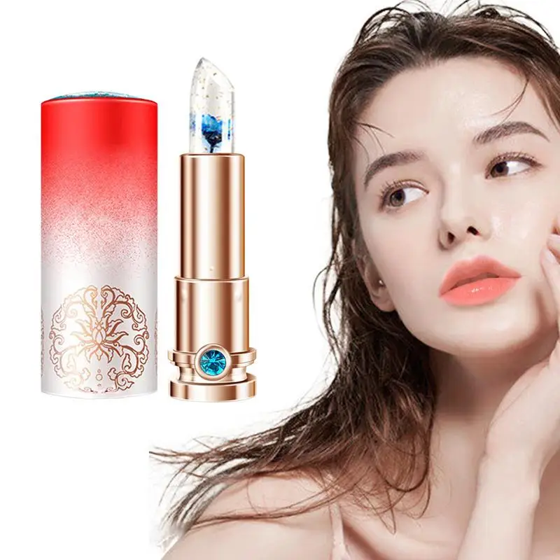 

Flower Color Changing Lipstick Moisturizer Lip Gloss Transparent Jelly Flower Lipstick Color Change Lip Balm Jelly Lipstick
