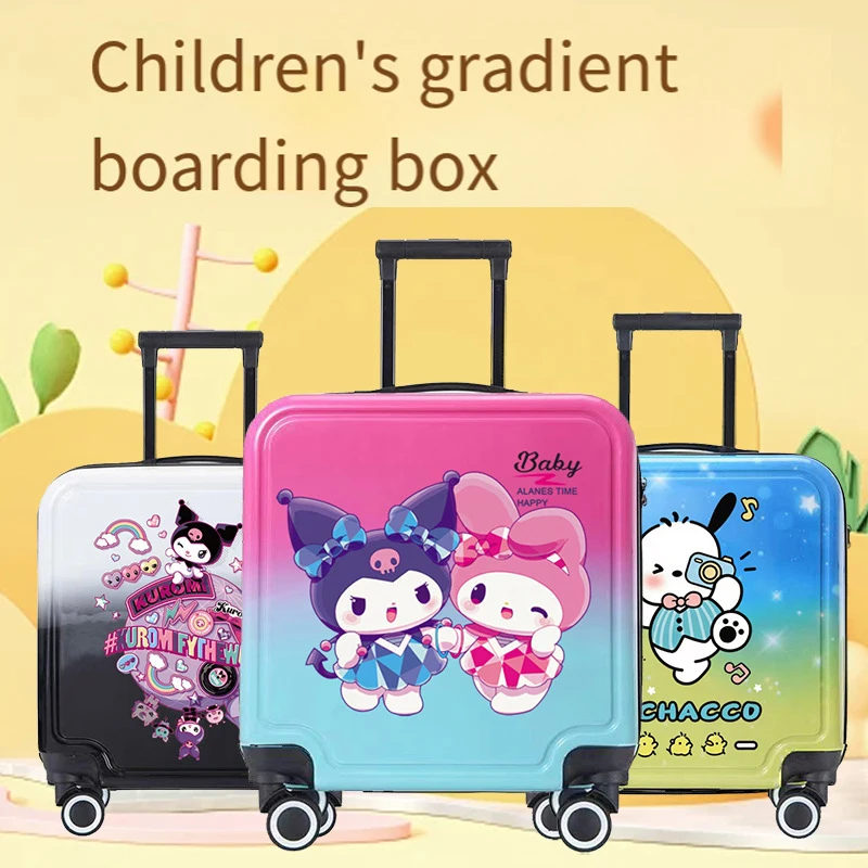 Чехол на тележке My Melody Kuromi с градиентом цвета шкафчик для девочек Sanrios Kawaii чемодан