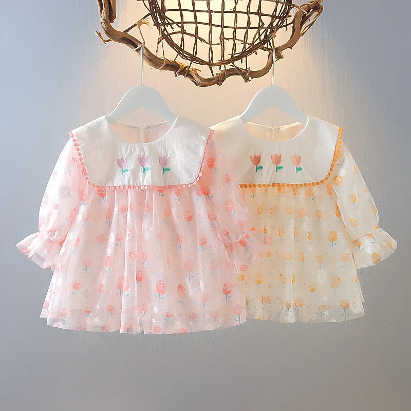 

Girls Dress Spring Autumn Dresses Fancy Flower Princess Dress Baby Clothes Toddler Tutu Baby Girls Tulle Dress Casual Wear