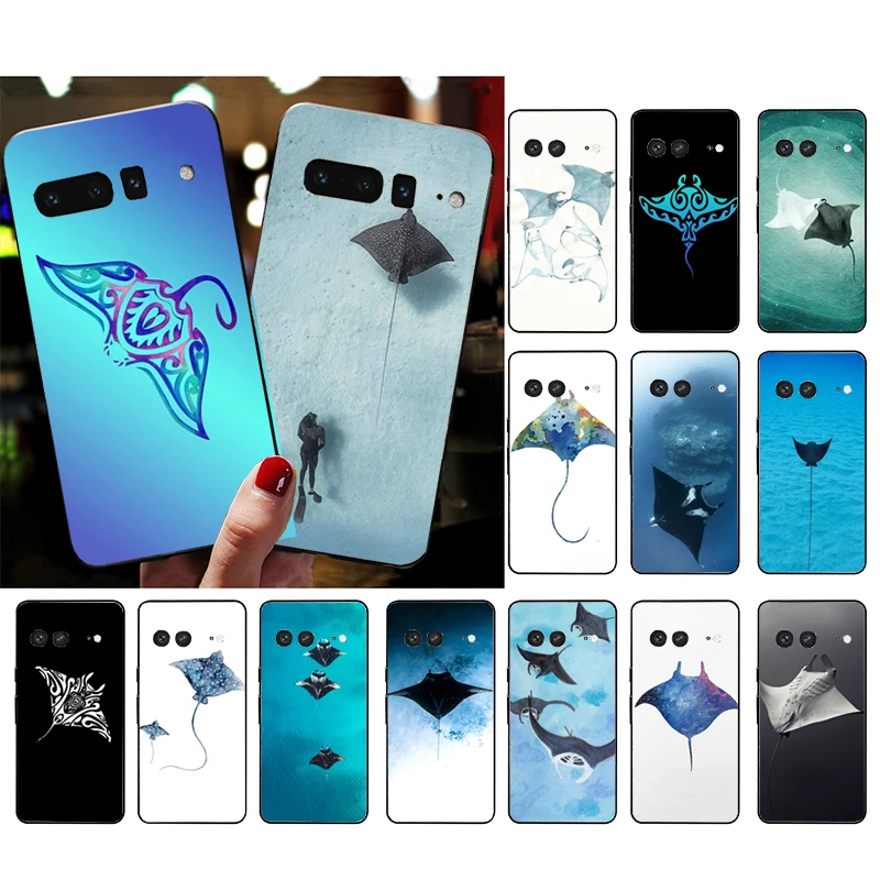 

Phone Case for Google Pixel 7 Pro 7 6A 6 Pro 5A 4A 3A Pixel 4 XL Pixel 5 6 4 3 XL 3A XL 2 XL Animal Manta Ray Case Funda