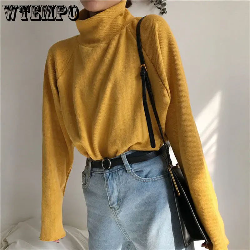 Turtleneck Jumper Sweater Women Warm Thin Knit Loose White Pullover Knitted Basic Spring and Autumn Top Pulls Sueter Mujer images - 6