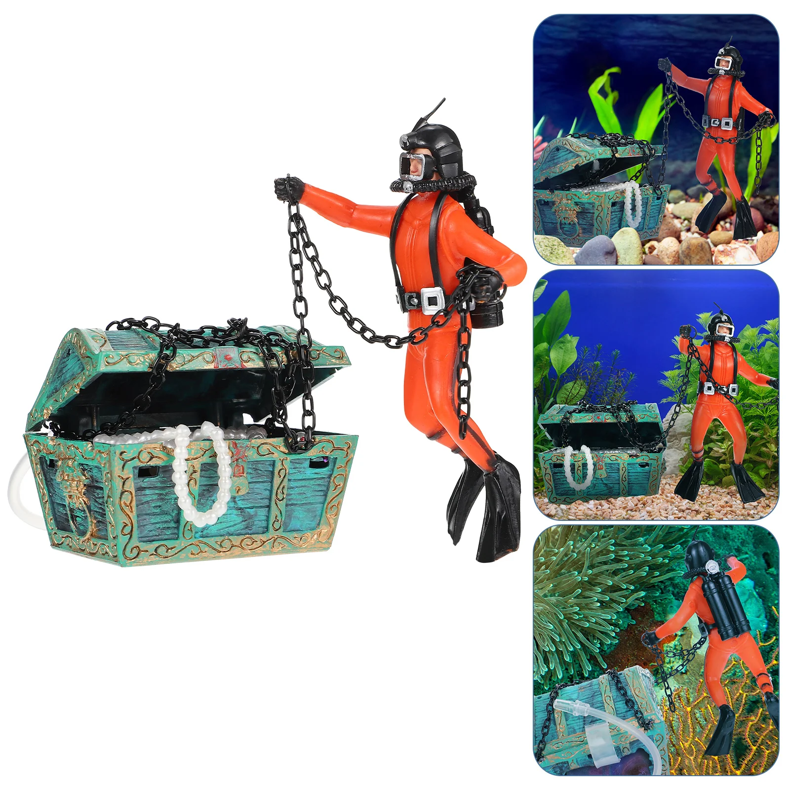 

Fish Tank Diver Decor Pirate Decorations Aquarium Treasure Ocean Toys Miniature Divers Figurines Scuba