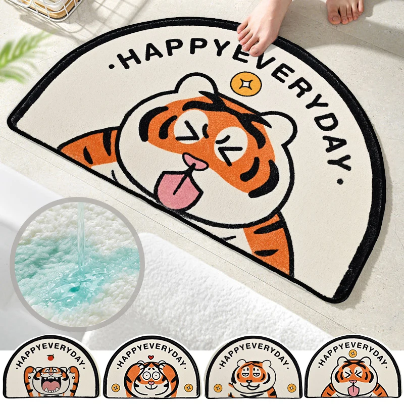 

Soft Bathroom Rugs Cartoon Tiger Bath Mats Non Slip Bathroom Mat Washable Floor Door Mat Doormat Living Room Alfombras De Bano