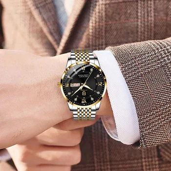 QINGXIYA 2022 New Casual Sport Men's Watches Stainless Steel Band Date Quartz Wristwatch Luminous Pointers Relogio Masculino Other Image
