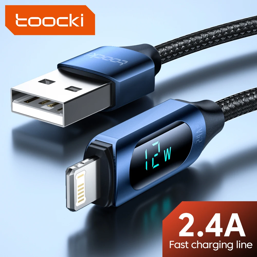 

Toocki USB Cable For iPhone 14 13 12 Pro Max XS X 8 Plus 2.4A Fast Charging Wire USB Lightning Cable For iPhone Charger Cord