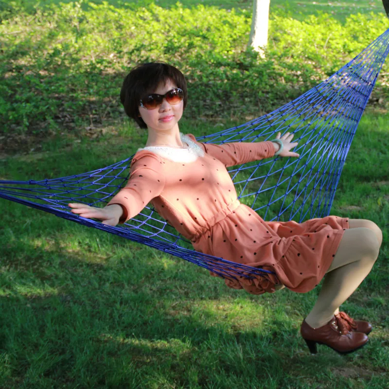 

Портативный сетчатый гамак из нейлона, подвесная кровать для отдыха на открытом воздухе, путешествий, кемпинга, складное раздвижное кресло-...