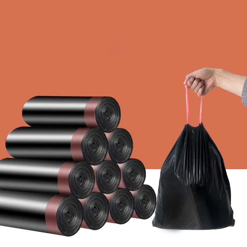 

Одноразовый утолщенный мешок для мусора, пластиковый бытовой мешок для уборки кухни, 30 рулонов в жилетке, мешок для хранения мусора