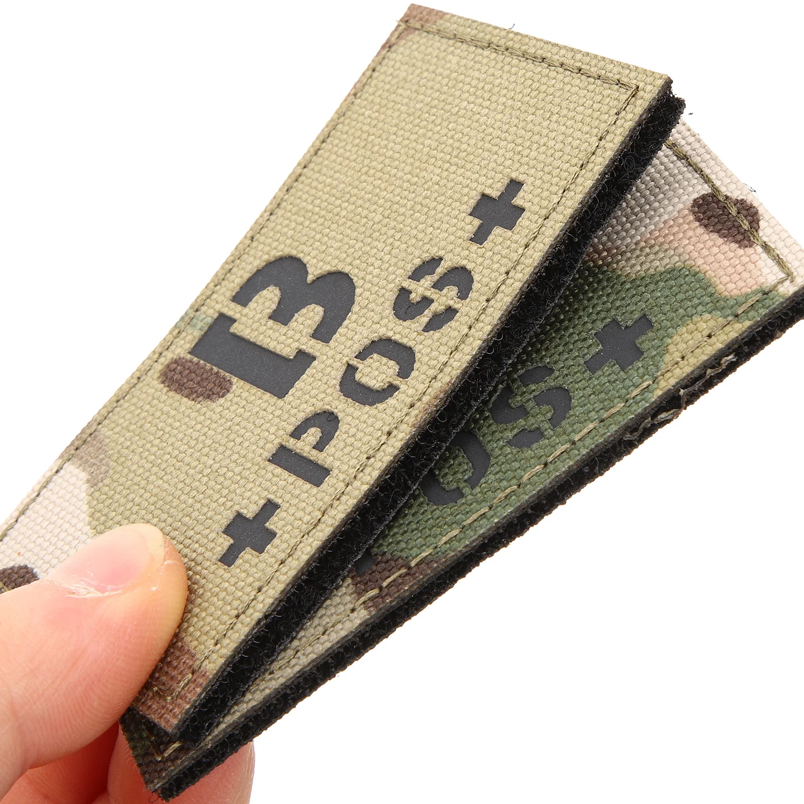 

Blood Type Patch Badges A B Hook Clothing Patches Positive Camouflage Backpack