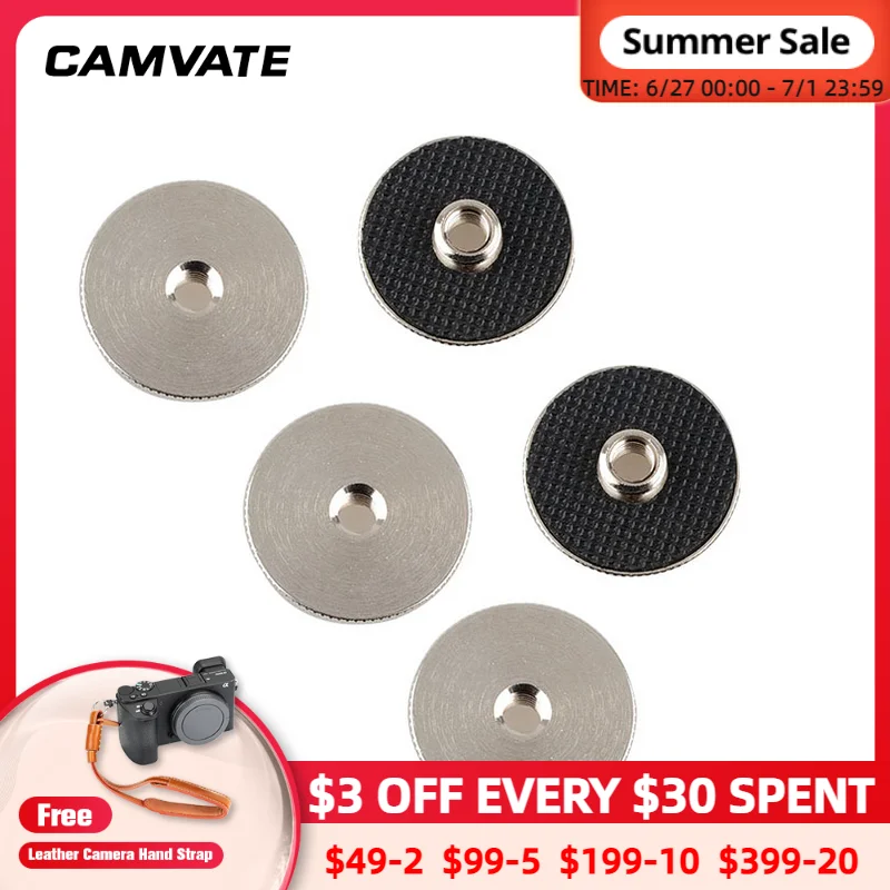 

CAMVATE 5PCS Screw Thread Adapter Connector with 1/4" Female To 3/8" Male For Tripod /DSLR Camera /Quick Release Plate Mounting