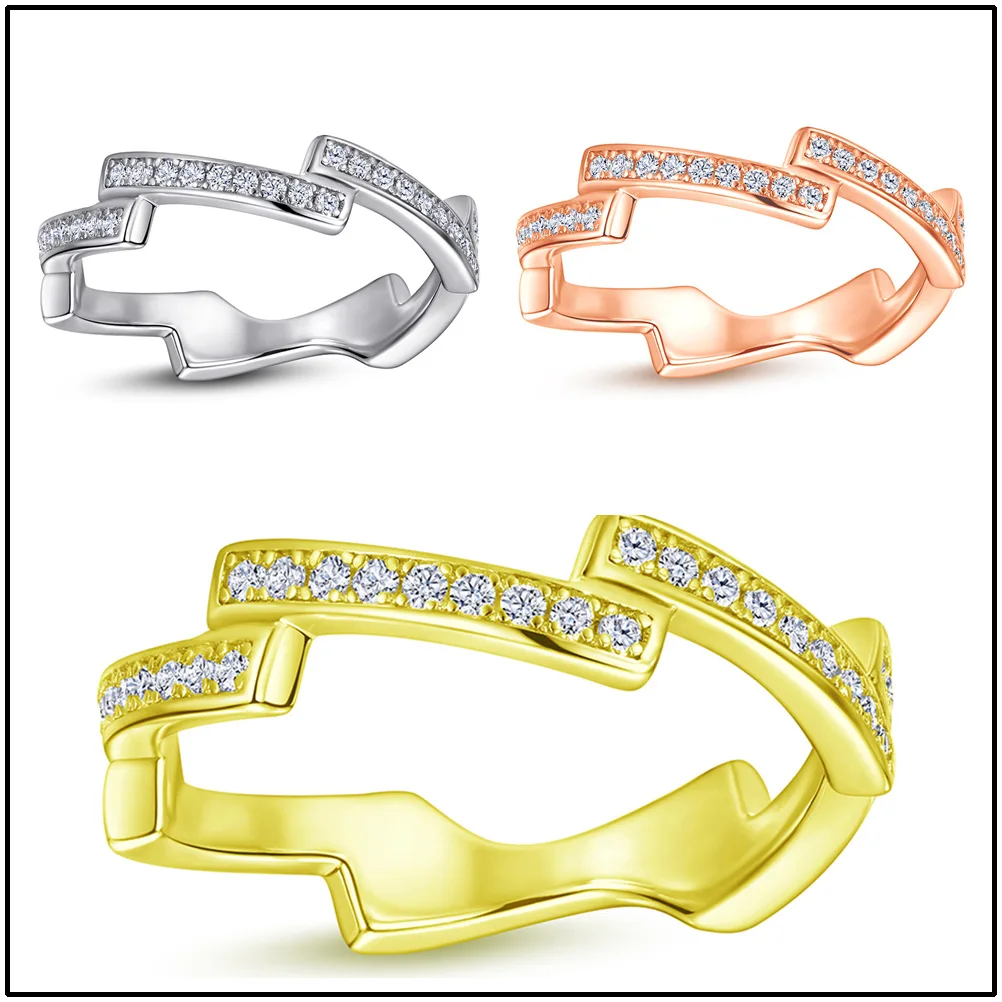 

New European and American personality surface S925 silver ring girls niche senior diamond ring 5A zircon