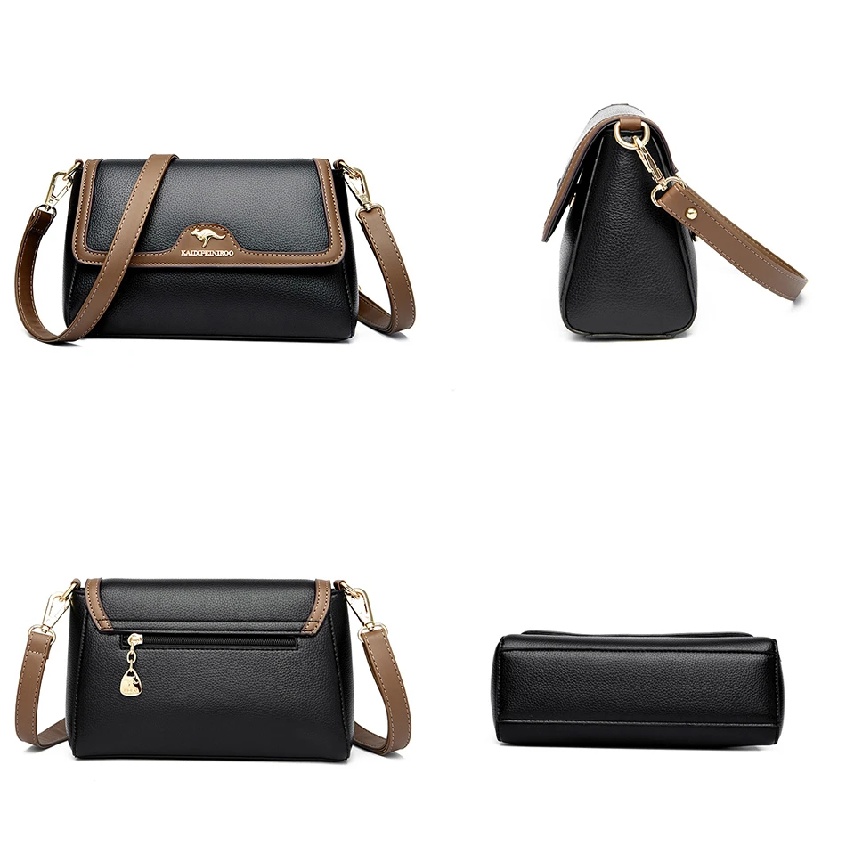 2023 New Flap Shoulder Bags with 2 Straps High Quality Leather Messenger Bags Luxury Designer Casual Women Purses and Handbags